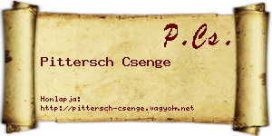 Pittersch Csenge névjegykártya